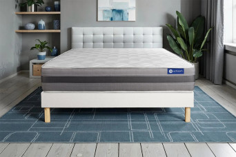 Ensemble Matelas Sommier 180x190 cm - Sommier Blanc (en kit) - Actiflex Relax