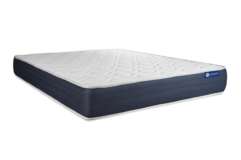 Ensemble Matelas Sommier 140x200 cm - Sommier Gris (en kit) - Actiflex Sleep