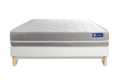 Ensemble Matelas Sommier 120x190 cm - Sommier Blanc (en kit) - Actimemo Touch
