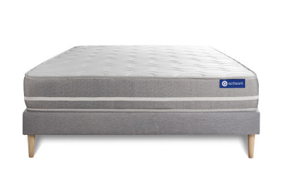 Ensemble Matelas Sommier 180x220 cm - Sommier Gris (en kit) - Actiflex Touch