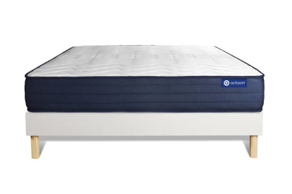 Ensemble Matelas Sommier 140x190 cm - Sommier Blanc (en kit) - Actiflex Life