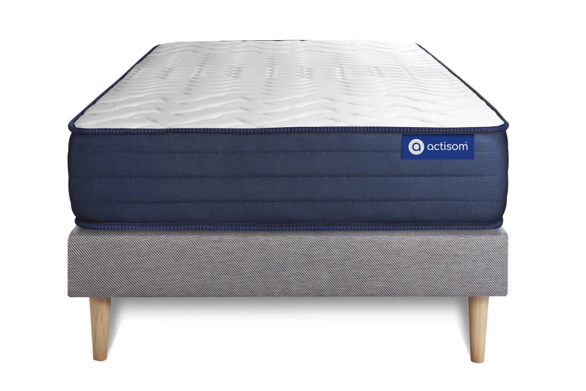 Ensemble Matelas Sommier 80x200 cm - Sommier Gris (en kit) - Actimemo Life