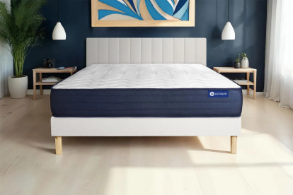 Ensemble Matelas Sommier 180x190 cm - Sommier Blanc (en kit) - Actiflex Life