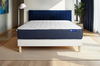 Ensemble Matelas Sommier 120x220 cm - Sommier Blanc (en kit) - Actilatex Sleep
