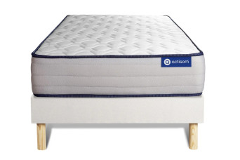 Ensemble Matelas Sommier 90x190 cm - Sommier Blanc (en kit) - Actimemo Form