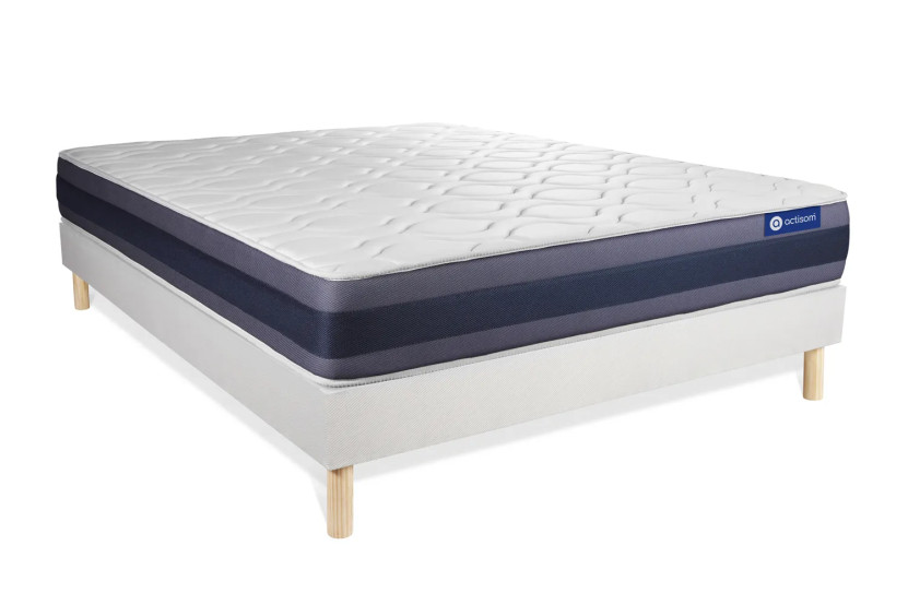 Ensemble Matelas Sommier 120x220 cm - Sommier Blanc (en kit) - Actiflex Morpho