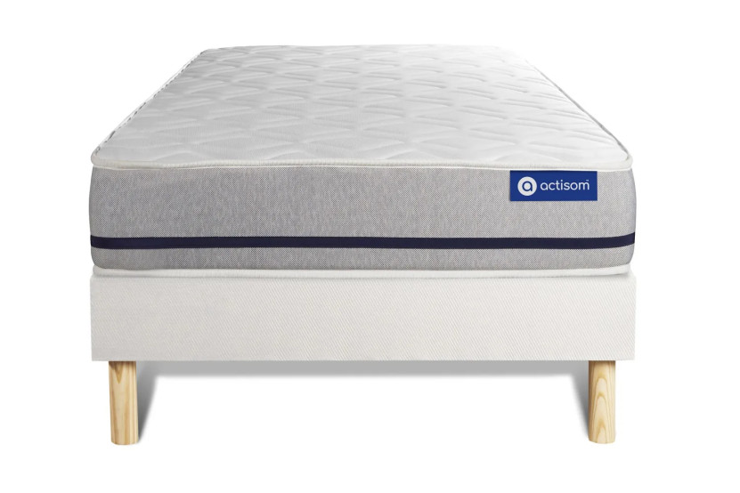 Ensemble Matelas Sommier 90x190 cm - Sommier Blanc (en kit) - Actiflex Soft