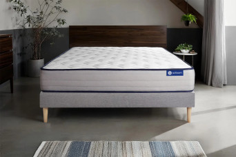 Ensemble Matelas Sommier 200x200 cm - Sommier Gris (en kit) - Actimemo Form