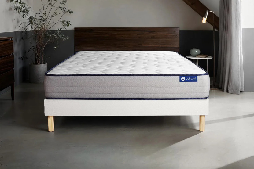 Ensemble Matelas Sommier 160x220 cm - Sommier Blanc (en kit) - Actiflex Form