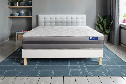 Ensemble Matelas Sommier 140x200 cm - Sommier Blanc (en kit) - Actilatex Relax