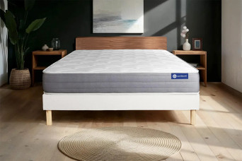 Ensemble Matelas Sommier 120x195 cm - Sommier Blanc (en kit) - Actiflex Dream