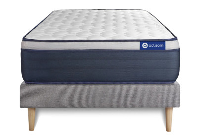Ensemble Matelas Sommier 90x200 cm - Sommier Gris (en kit) - Actiflex Max