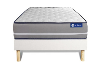 Ensemble Matelas Sommier 80x200 cm - Sommier Blanc (en kit) - Actimemo Pur