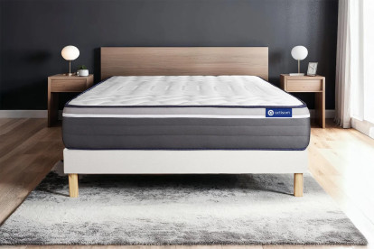 Ensemble Matelas Sommier 120x210 cm - Sommier Blanc (en kit) - Actiflex Plus