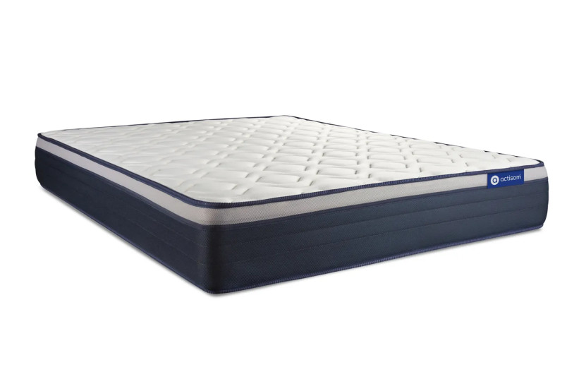 Ensemble Matelas Sommier 140x220 cm - Sommier Blanc (en kit) - Actilatex Max