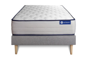 Ensemble Matelas Sommier 90x190 cm - Sommier Gris (en kit) - Actimemo Form