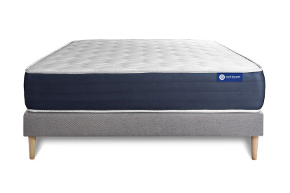 Ensemble Matelas Sommier 160x220 cm - Sommier Gris (en kit) - Actilatex Sleep