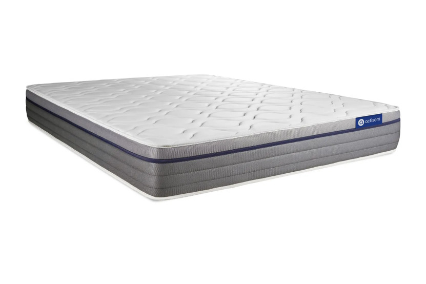 Ensemble Matelas Sommier 130x200 cm - Sommier Blanc (en kit) - ActiMemo Zen