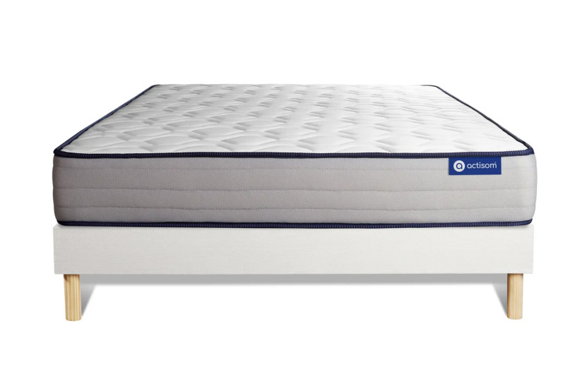 Ensemble Matelas Sommier 160x190 cm - Sommier Blanc (en kit) - Actilatex Form