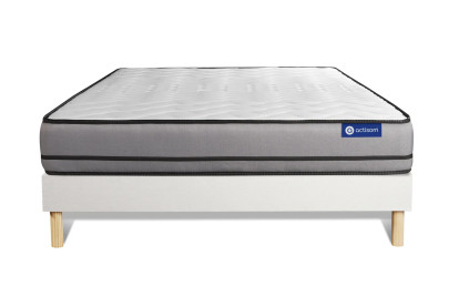 Ensemble Matelas Sommier 120x190 cm - Sommier Blanc (en kit) - Actilatex Night