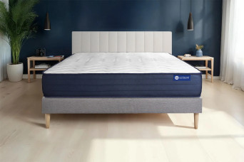 Ensemble Matelas Sommier 180x220 cm - Sommier Gris (en kit) - Actimemo Life