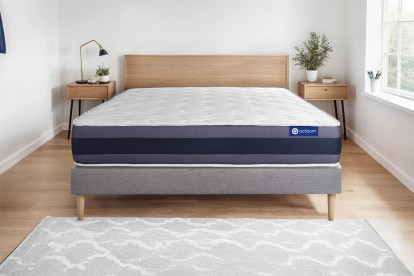 Ensemble Matelas Sommier 180x190 cm - Sommier Gris (en kit) - Actilatex Morpho