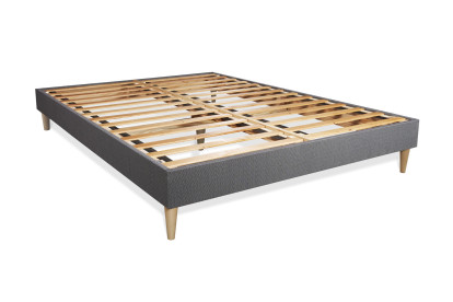 Ensemble Matelas Sommier 140x190 cm - Sommier Gris (en kit) - Actimemo Tech