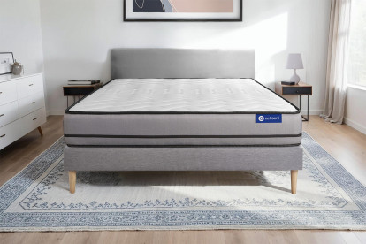 Ensemble Matelas Sommier 180x220 cm - Sommier Gris (en kit) - Actimemo Night