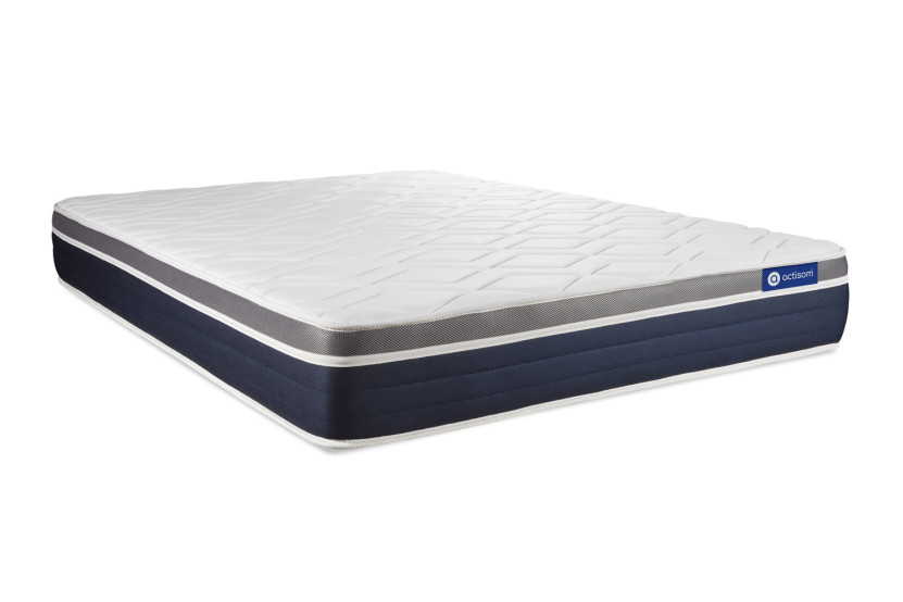 Ensemble Matelas Sommier 180x220 cm - Sommier Blanc (en kit) - Actimemo Confort