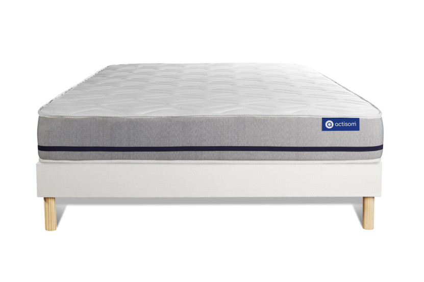 Ensemble Matelas Sommier 140x200 cm - Sommier Blanc (en kit) - Actilatex Soft