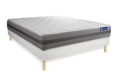 Ensemble Matelas Sommier 120x200 cm - Sommier Blanc (en kit) - Actiflex Relax