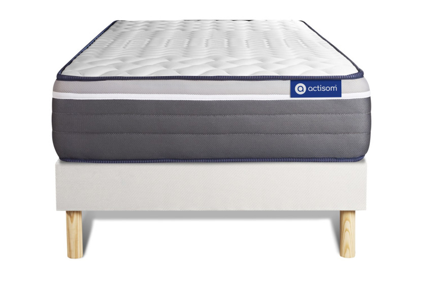 Ensemble Matelas Sommier 90x200 cm - Sommier Blanc (en kit) - Actiflex Plus