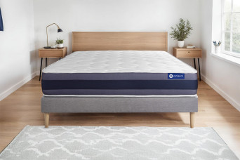 Ensemble Matelas Sommier 200x200 cm - Sommier Gris (en kit) - Actilatex Morpho