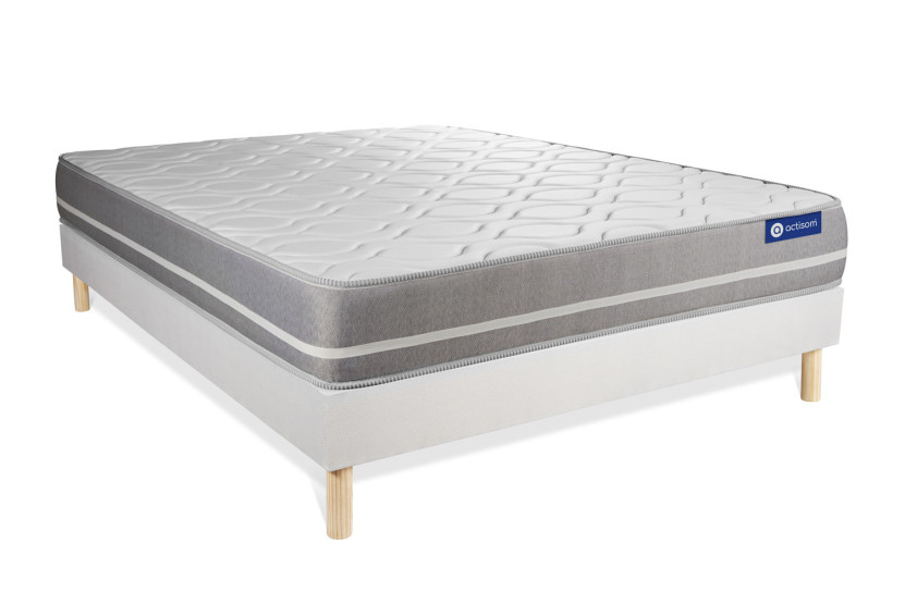 Ensemble Matelas Sommier 180x220 cm - Sommier Blanc (en kit) - Actilatex Touch