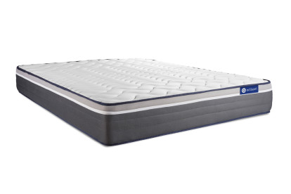 Ensemble Matelas Sommier 120x190 cm - Sommier Blanc (en kit) - ActiMemo Plus