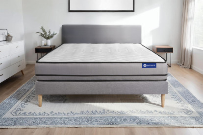 Ensemble Matelas Sommier 140x190 cm - Sommier Gris (en kit) - Actiflex Night