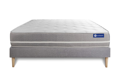 Ensemble Matelas Sommier 120x190 cm - Sommier Gris (en kit) - Actiflex Touch