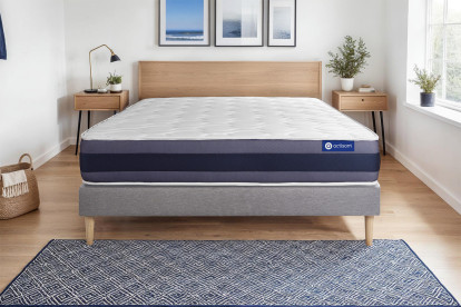 Ensemble Matelas Sommier 120x190 cm - Sommier Gris (en kit) - Actiflex Morpho