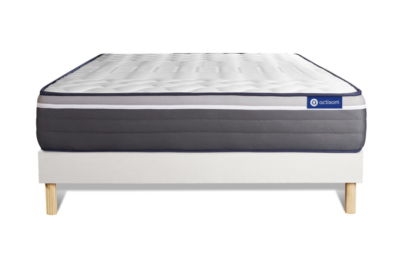 Ensemble Matelas Sommier 160x200 cm - Sommier Blanc (en kit) - Actiflex Plus