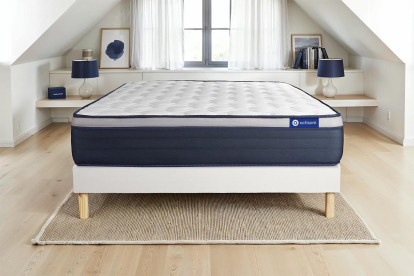 Ensemble Matelas Sommier 120x200 cm - Sommier Blanc (en kit) - Actiflex Max