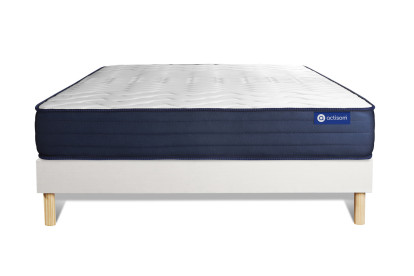 Ensemble Matelas Sommier 120x190 cm - Sommier Blanc (en kit) - Actiflex Life