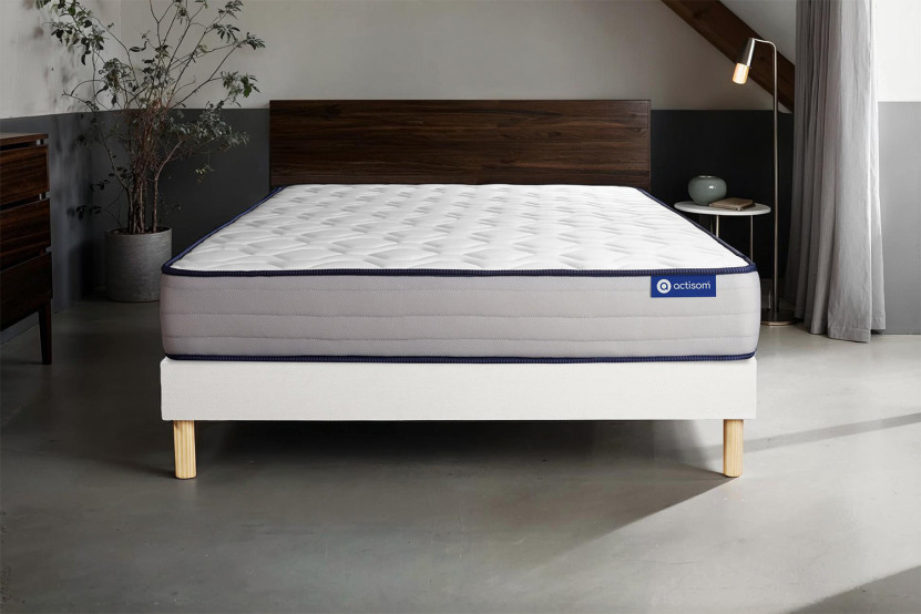 Ensemble Matelas Sommier 160x210 cm - Sommier Blanc (en kit) - Actiflex Form