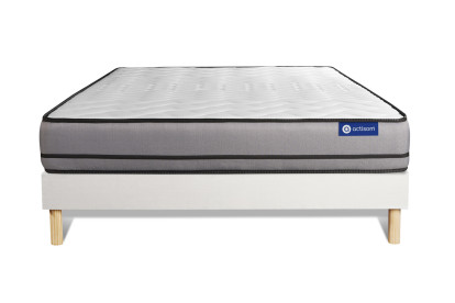 Ensemble Matelas Sommier 120x190 cm - Sommier Blanc (en kit) - Actiflex Night