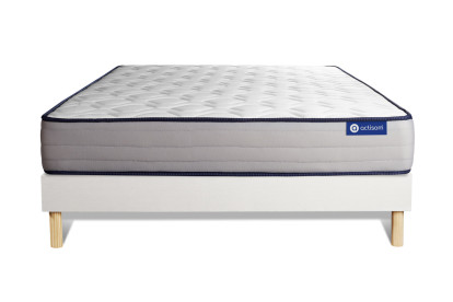 Ensemble Matelas Sommier 160x220 cm - Sommier Blanc (en kit) - Actilatex Form