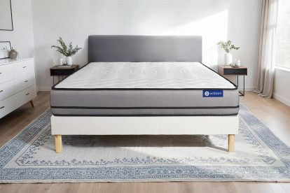 Ensemble Matelas Sommier 180x210 cm - Sommier Blanc (en kit) - Actilatex Night