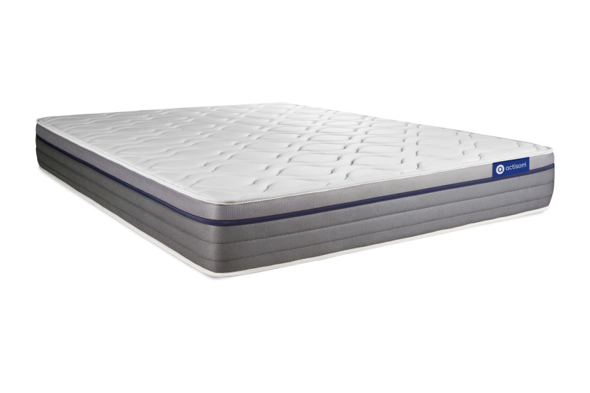 Ensemble Matelas Sommier 120x190 cm - Sommier Blanc (en kit) - Actiflex Zen