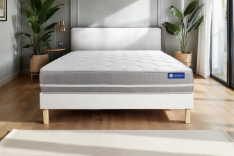Ensemble Matelas Sommier 140x220 cm - Sommier Blanc (en kit) - Actiflex Touch