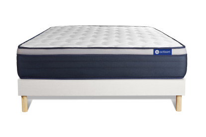 Ensemble Matelas Sommier 180x210 cm - Sommier Blanc (en kit) - Actilatex Max