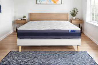 Ensemble Matelas Sommier 130x210 cm - Sommier Blanc (en kit) - Actimemo Morpho