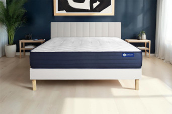 Ensemble Matelas Sommier 160x200 cm - Sommier Blanc (en kit) - Actilatex Life
